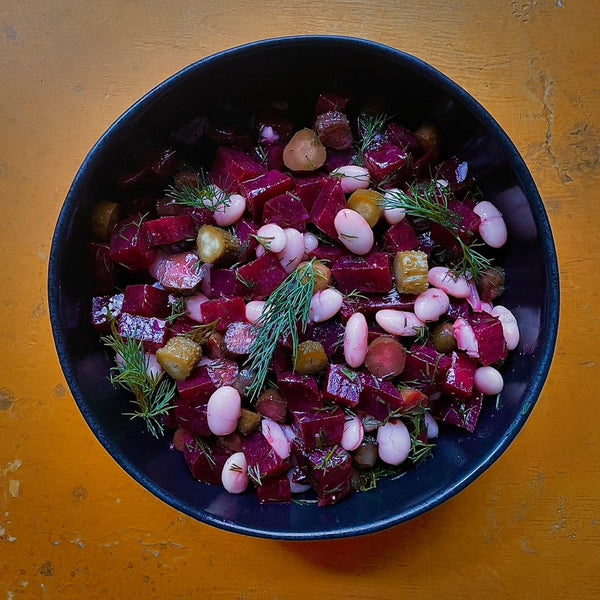 Gericht Rote Bete-Salat mit Cornichons und weißen Bohnen, Rezept